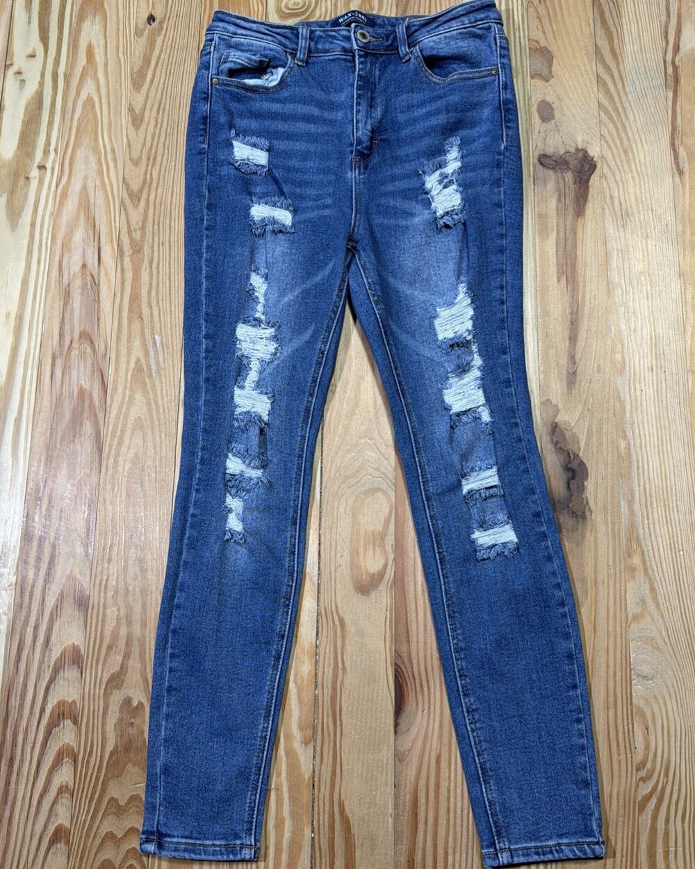 Wax Jean Women's Size 11/30 Hi-rise Skinny Distressed Stretch Denim Jeans
